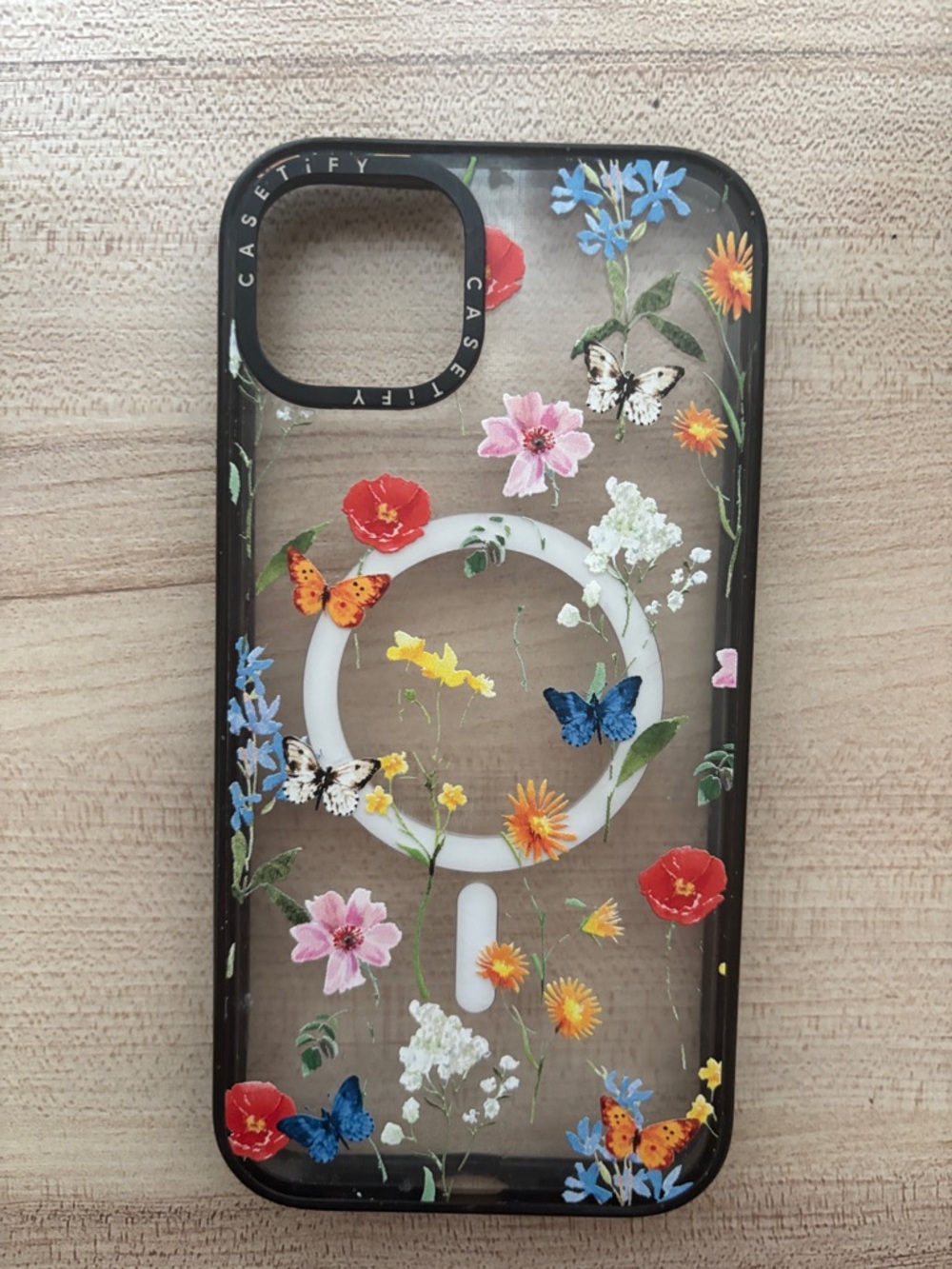 Casetify Clear Floral & Butterfly MagSafe iPhone Case - Multicolor Flowers